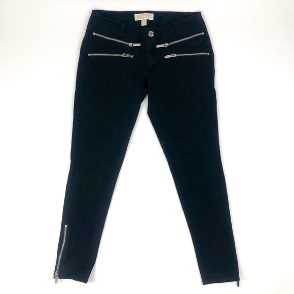 Michael Kors Zip-Pocket Twill Black Skinny Jeans - Picture 4 of 8